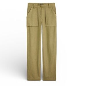 J. Crew Seaside Cargo Pant in Linen-Tencel Lyocell Blend 12 Tan High rise